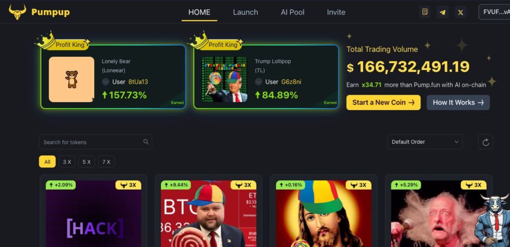 Pumpup.ai emerge como o segundo token de meme líder em Solana