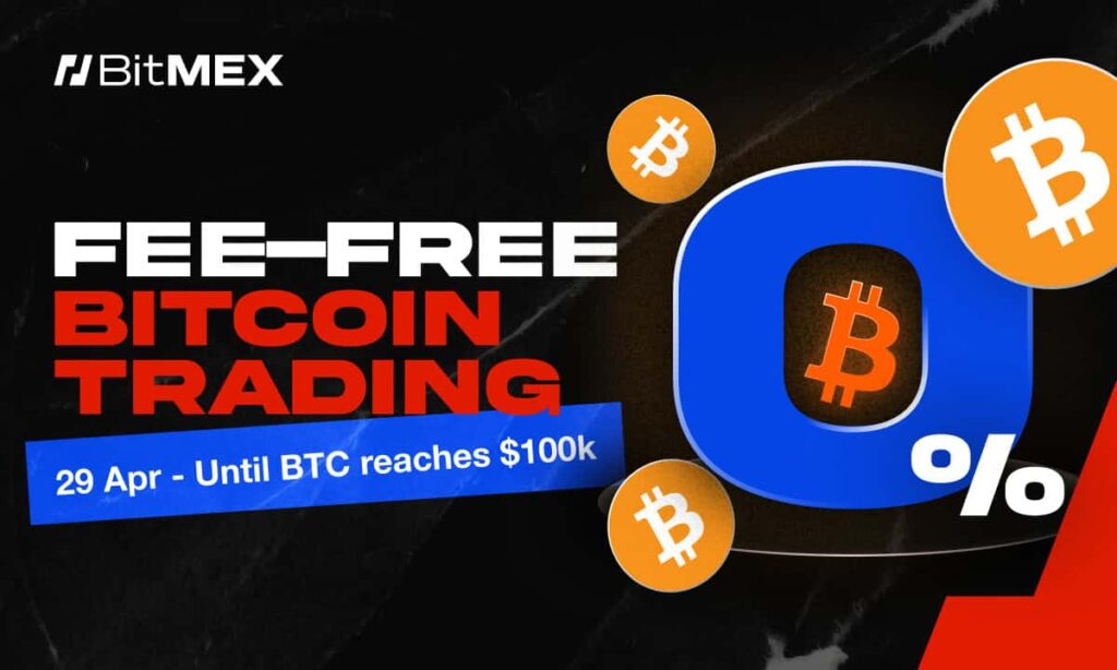 O BitMex apresenta a negociação gratuita de bitcoin spot até que o Bitcoin atinja US $ 100.000