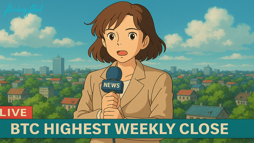 Crypto News & Airdrop Atualizações: BTC mais alto fechamento semanal